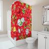 Tu Festive Christmas Shower Curtain Holiday Bathroom Decor Reindeer Snowman Pattern Waterproof Fabric Backdrop Xmas Home Textile