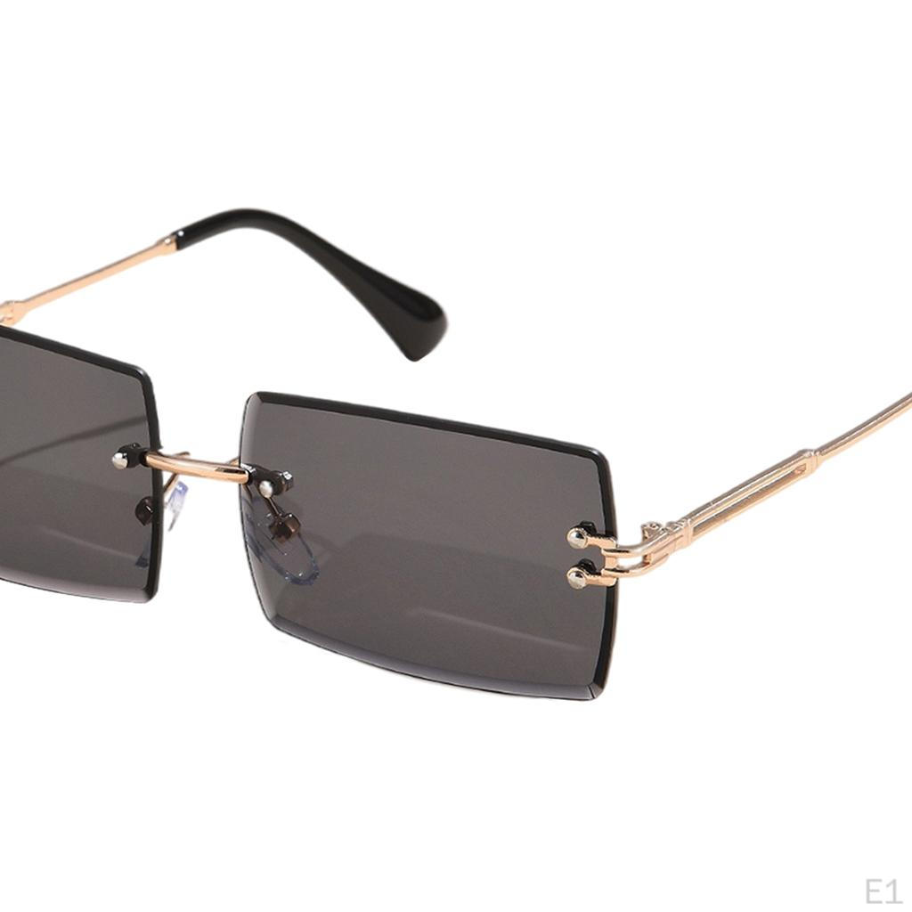 Sunglasses for , Rectangle Cut Retro Tinted Lens UV400 Rimless Shades