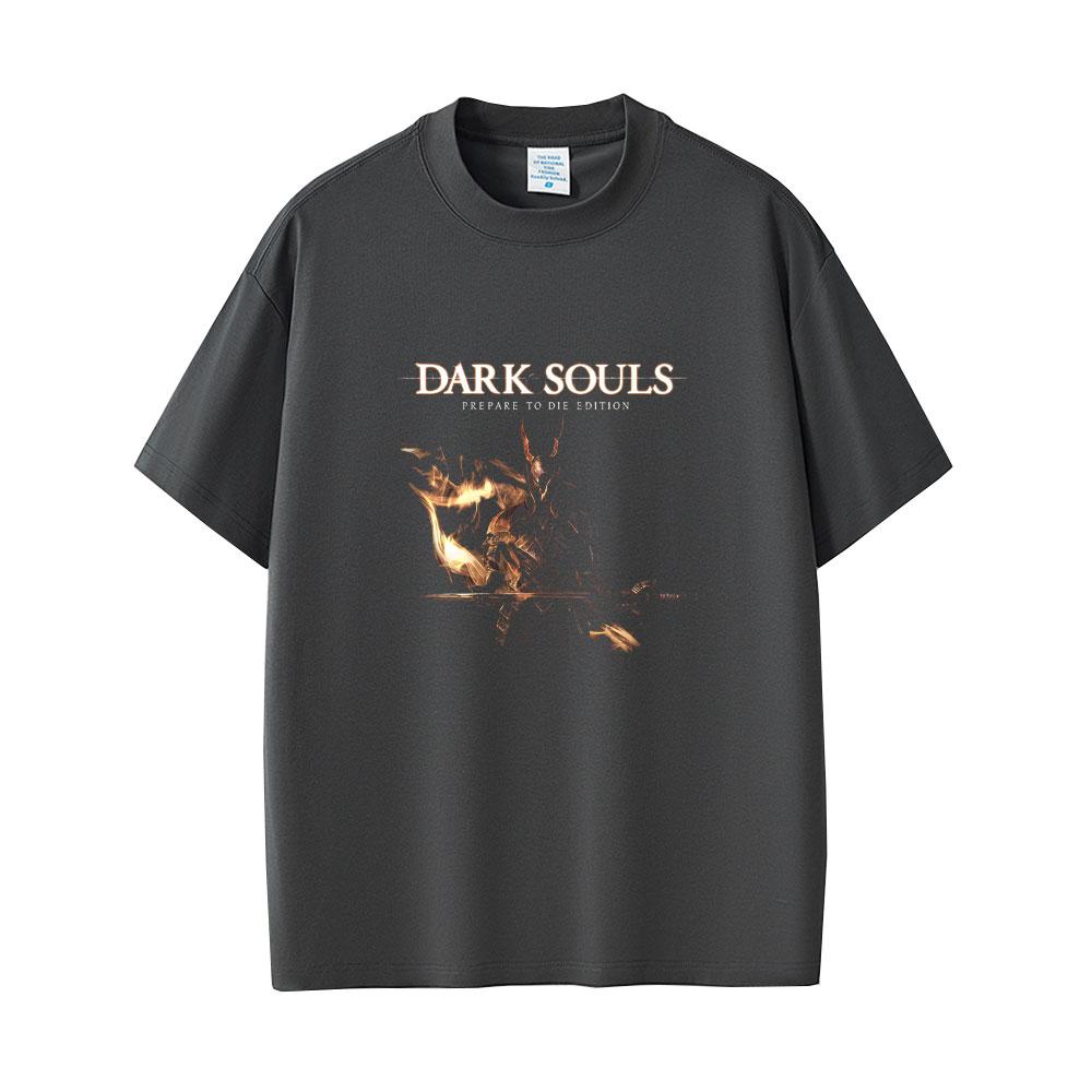 Game Dark Souls Prepare To Die Graphic Tshirt Men Women 90s Vintage Gothic Rock Short Sleeve Male Punk Oversized Crewneck Tees