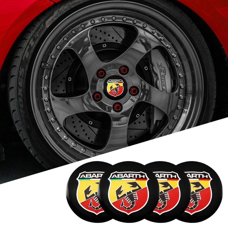4Pcs 56mm Aluminum Alloy Car Wheel Center Sticker For Fiat Abarth 500e Panda Tipo FR Argo Freemont Viaggio Bravo Punto Doblo