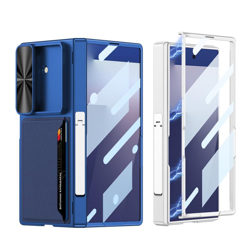 Suitable for Samsung Z Fold7 Mobile Phone Case Folding Screen Business Leather Card Bag Push Window Magnetic Suction Protection Case