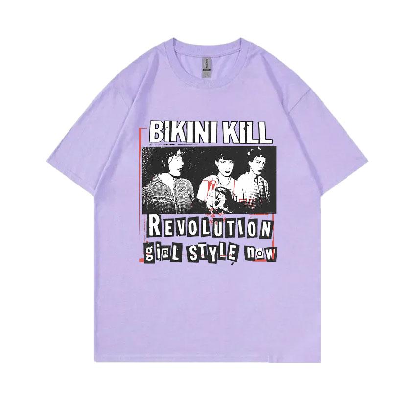 Rock Punk Band Bikini Kill Revolution Girl T-Shirt Feminist Riot Grrrl Kathleen Hanna T-Shirt Männer Frauen Vintage Übergroßes T-Shirt