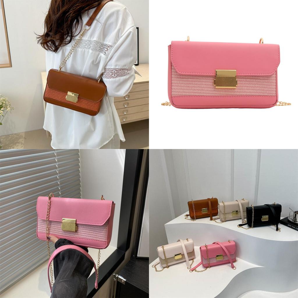 Stylish Urban Chic Small Crossbody Bag Retro Fashion Pu Leather With Lock Closure