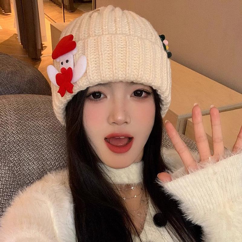 Christmas Knitted Antler Hat,Cute Reindeer Antlers Hat, Winter Warm Ski Skull Beanie Cap for Women Men