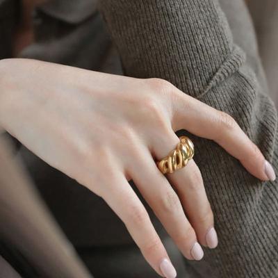 Modernlike 14k goldgefülltes Silber klobiger Ring Mutternring