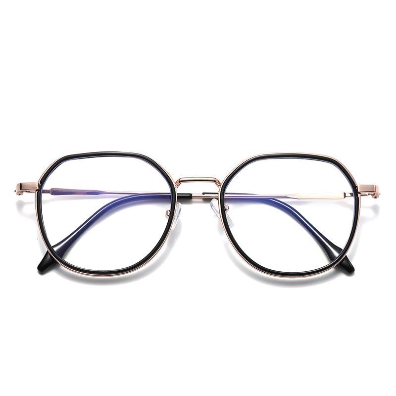 Korean-Style Anti-Blue Light Retro Polygon Glasses for Women