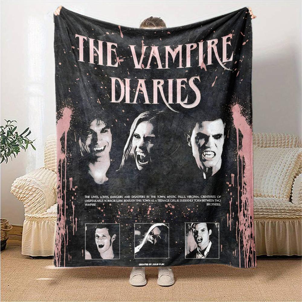 1pc The Vampire Diaries4 Blanket, Gift, for Men and Women, Soft Blanket, Good for Sofa Bed Couch Travel, Lightweight Flannel Blanket