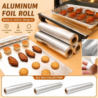 Aluminiumfolie Rol - 10 Dikte, 12 Inch 60 Voet - voor BBQ, Bakken, Grillen, Oven - & Huishoudelijk Gebruik