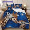 Starry Sky Giraffe Pattern Bedding Quilt Set Quilt Cover Pillowcase Home Decoration Birthday Gift (1 * Duvet Cover + 2 * Pillowcase, Without Core)