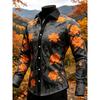 New Long Sword Black Wings Baroque 3D Printed Long Sleeve Shirt Smooth Satin Collar Men's Top Clothing