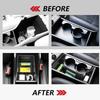 For Kona Hybrid Phev SX2 2024 2025 Center Console Organizer Tray Armrest Storage Box Layered Storage Box Tidying Car Accessories