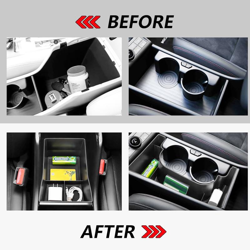 For Kona Hybrid Phev SX2 2024 2025 Center Console Organizer Tray Armrest Storage Box Layered Storage Box Tidying Car Accessories
