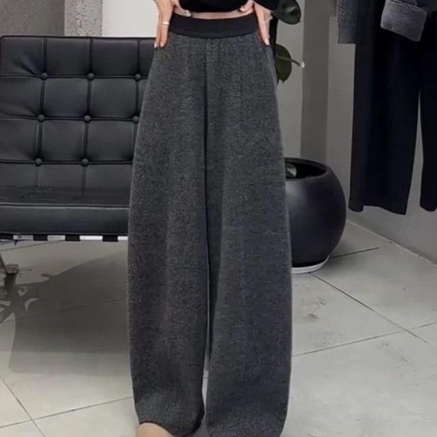 

Unisex Slimming Wide-Leg Velvet Pants - Warm, Casual, Solid Color for Autumn/Winter 3XL, for 171-175cm/145-160kg