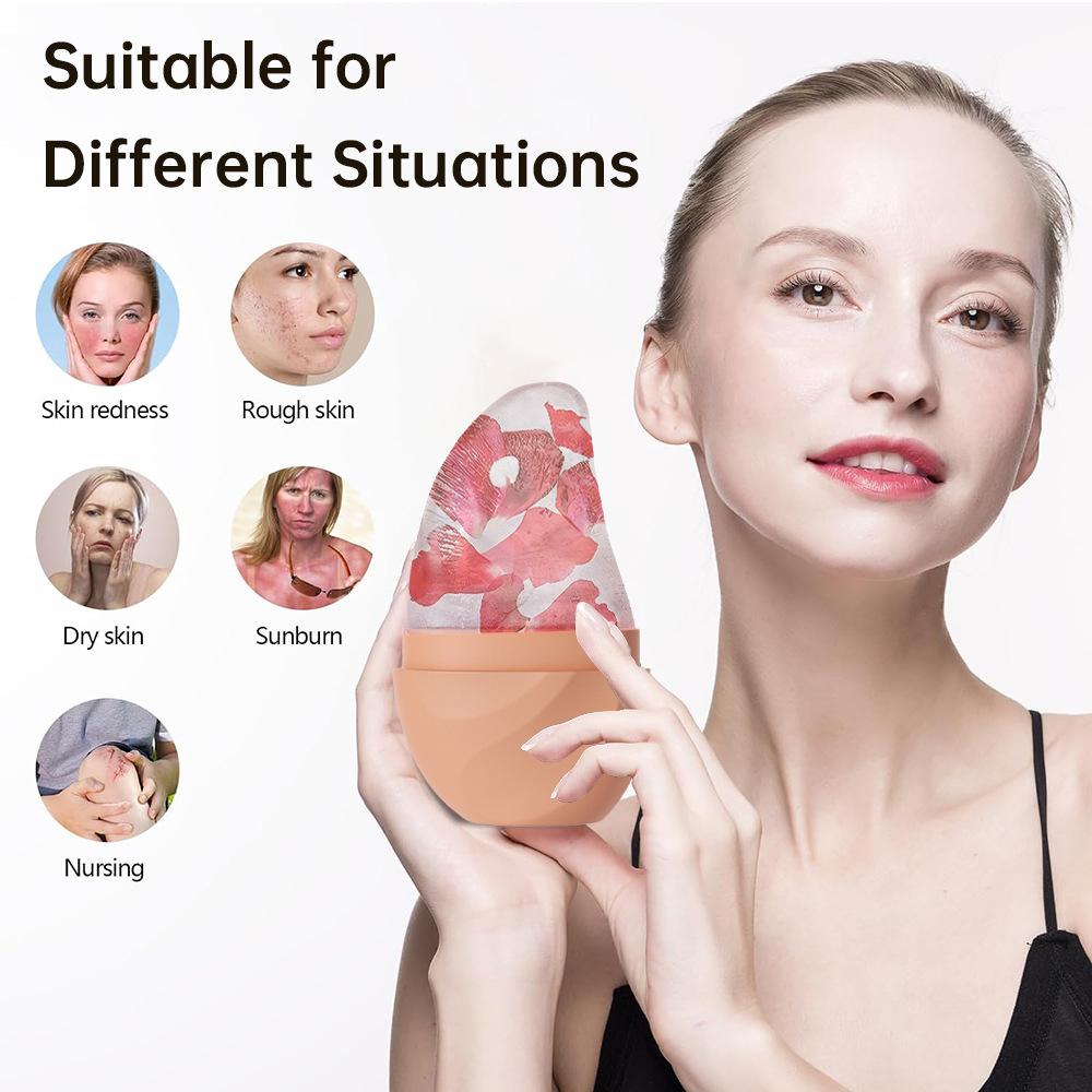 Silicone Facial Ice Roller Mold Reusable Ice Cube Tray for Improved Skincare & Facial Massage Lifting Contour Brush Beauty Tool