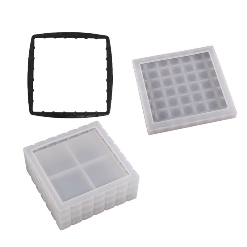 Square Rectangular Container Resin Molds Storage Box Mold Silicone Organizer Mold for DIY Epoxy Resin Trinkets Holder