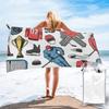 Ice Hockey Players On Rink Beach Towel Soft Microfiber Quick Dry Absorbent Quick Towels For Bath