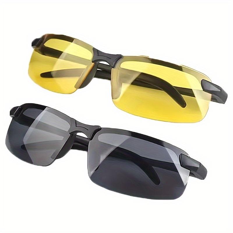 

2pcs Night and Day Driving Glasses Ultra Light Fashionable Outdoor Activity Casual Unisex Sunglasses