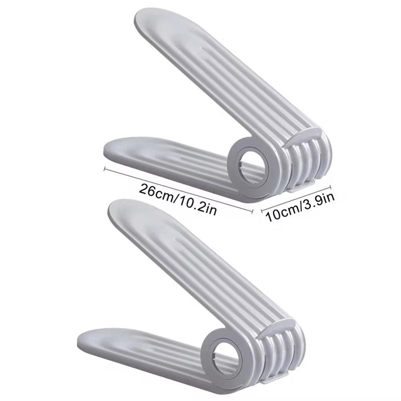 ABWR-Shoe Slots Organizer 2 Levels Adjustable Space Savers 10 Shoe Holder Slim Thickened Shoe Space Saver For Most Shoes
