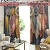 2D FLAT PRINTING 2pcs Curtains (Without Rod) Colorful Dreamcatchers with Feathers Modern Creative Curtains Polyester Curtains
