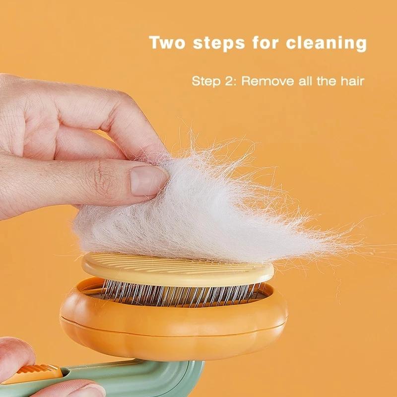 Pumpkin Pet Brush Self Cleaning Slicker Brush Designed for Shedding Dog Cat Grooming Comb Removes Loose Underlayers and Tangled Hair