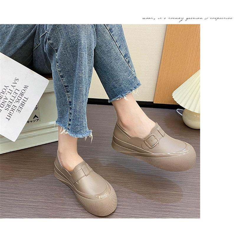 Female Fashion Outdoor Waterproof Anti Slip Thick Soled Wear Resistant Short Tube Rain Shoes Rubber Shoes