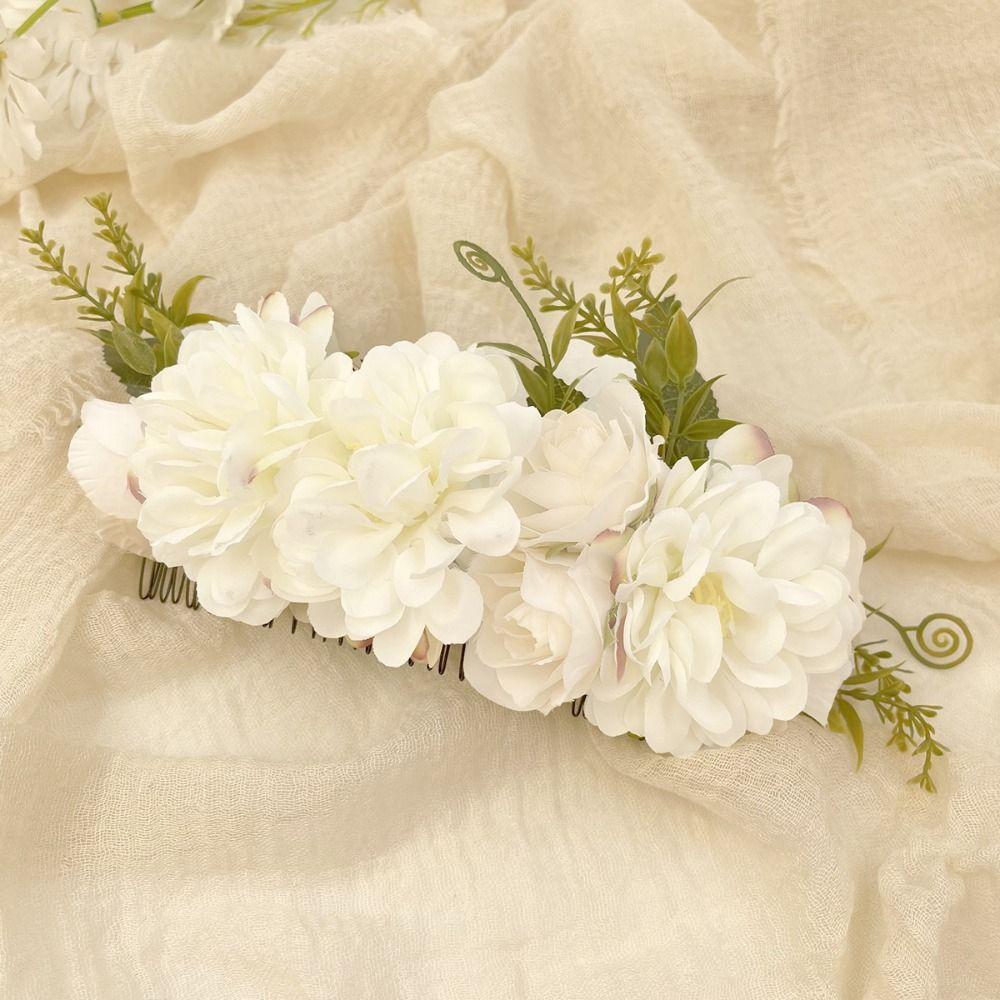 

Side Clip Flower Hairpin Flower Wedding Bride Accessories Creative Flower Hair Comb Girl style 4