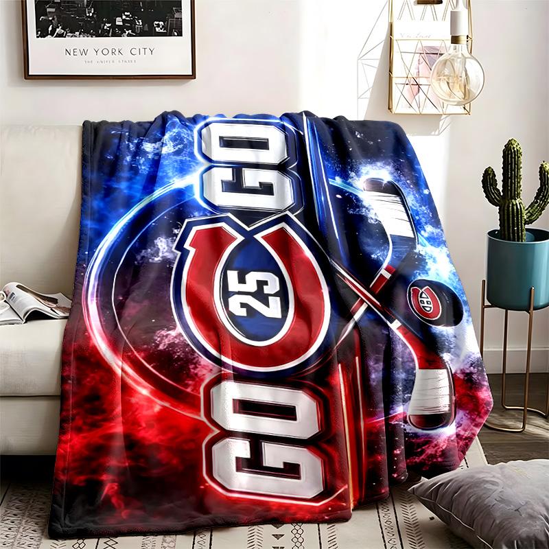 Montreal Canadiens Theme Blanket Suitable For The Sofa Camping And Travel Made Of Soft Flannel Material An Ideal Gift For Occasions Such As Birthdays