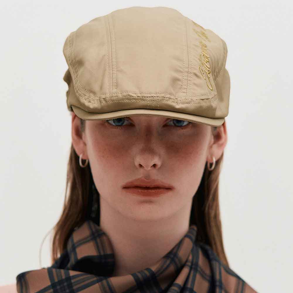 Kimjisu Embroidered Hunting Cap _ Beige
