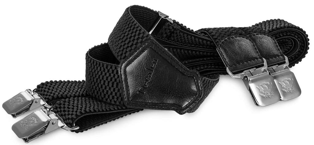 Decalen Extra Strong Heavy Duty Big and Tall X One Size Men's Suspenders, Clips, Braces, Style, Black,