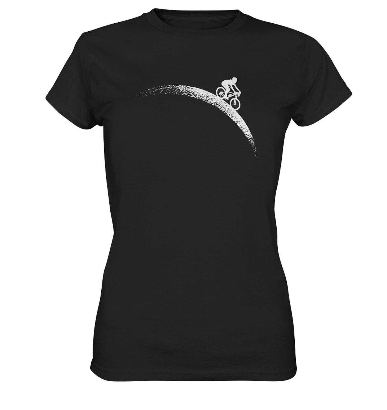 T-Shirt Mountain Biking Mountain Bike Moon Cyclist Gift - Premium Shirt M