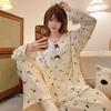 Primavera e Autunno Nuovo Set Pigiama da Donna Giapponese Homewear Ragazze Studentesse Cotone Nuvola Manica Lunga Taglia Plus Pigiama Homewear
