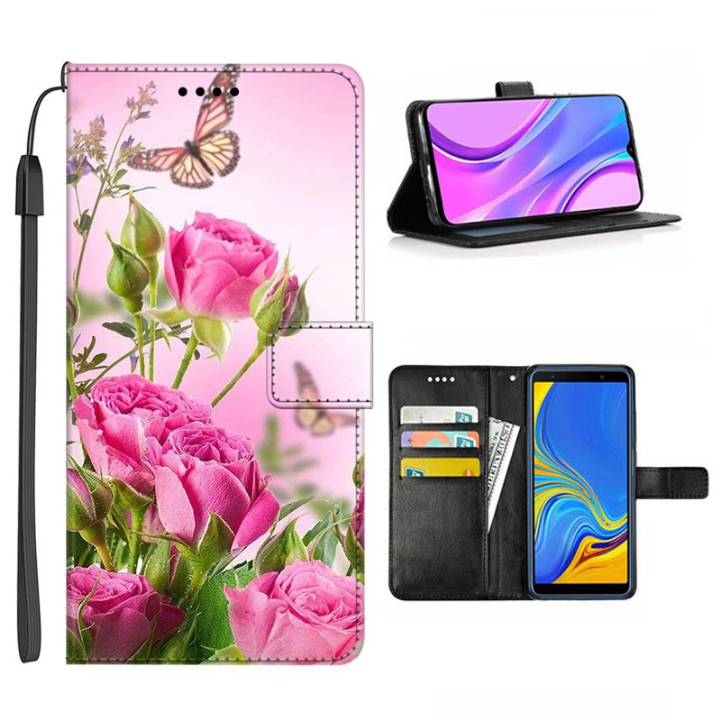 Buch Leder Süße Hülle Für Samsung Galaxy A12 A02 A03s A42 A32 4G A52s 5G Hülle Portemonnaie Blume Bemalt Kühl Ständer Klapp A 03s 12