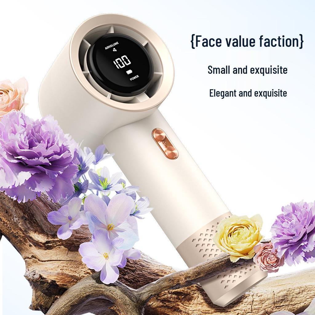 USB Rechargeable High-Speed Mini Fan with 199-Speed Display and Custom Logo Option