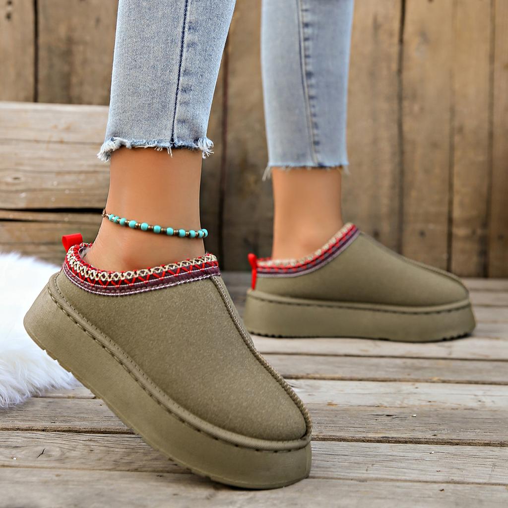 Fashion Women Slip on Ankle Snow Boots Winter New Warm Flats Boots Comfortable Platform Cotton Designer Shoes Women Zapatos De Mujer