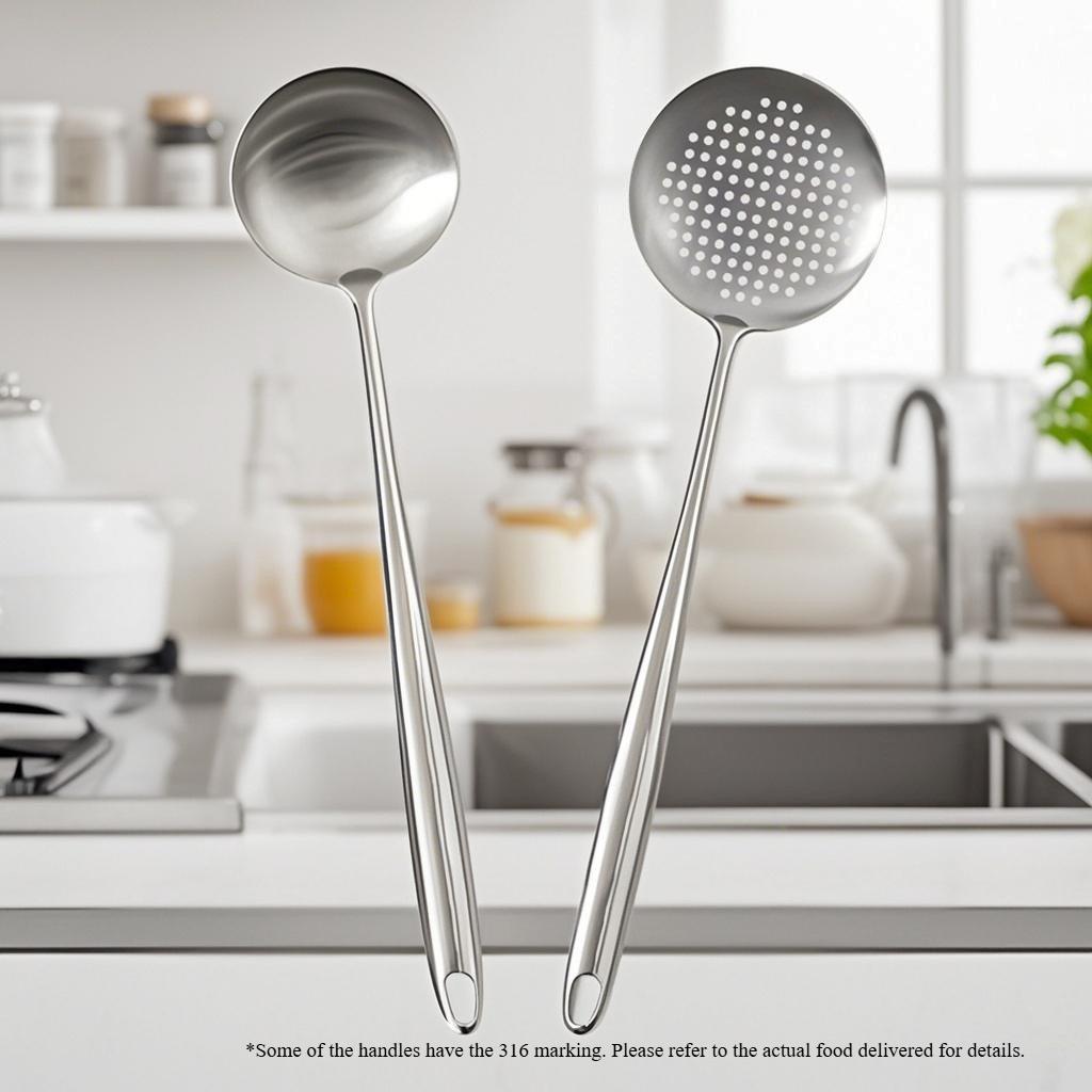 304 Stainless Steel Wok Spatula Metal kitchen utensils Slotted Turner Spoon Ladle Cooking Tools Utensil Set Kitchen Accessories