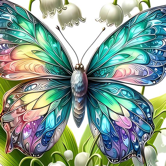 Flower Butterfly Design Window Sticker, Adhesion No Glue Waterproof Wall Decal for Living Room Bedroom Entrance Hall Home Decor
