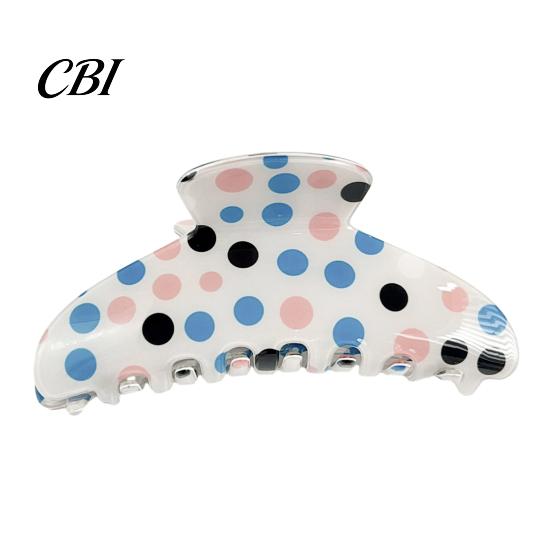 Hair Clip Large Strong Grip Clip, Dot Print Claw, Portable Scalp Friendly Accessory for Thick Updos Half-Tied Hairstyles Pattern