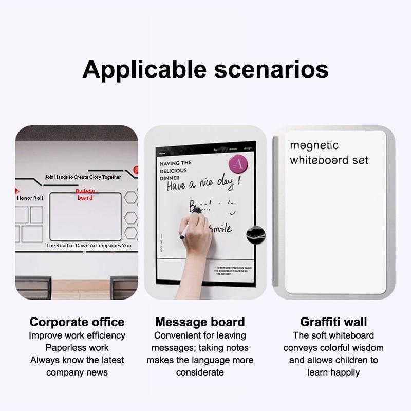 A3 A4 Size Magnetic Whiteboard Dry Erase White Boards Soft Home Office Kitchen Flexible Pad Fridge Stickers Memo Message Board