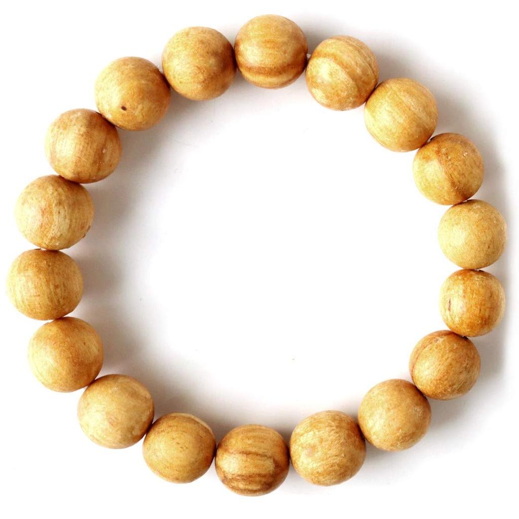 Palo Santo Bracelet 12mm Peruvian Sacred Tree Holy Wood Wooden Prayer Beads Fragrant Wood Inner Diameter 21cm [GOLD STONE] Approx.