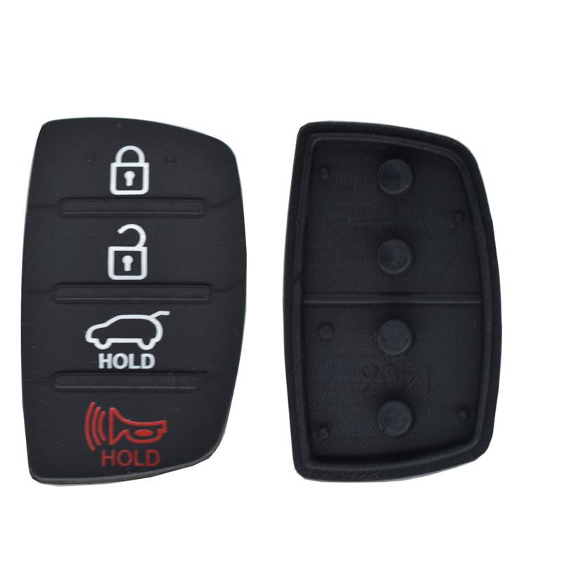 Replacement Silicone Remote Key Cover Compatible with 4 Button Car Key Fob Protective Soft Shell Case for Keyless Entry System