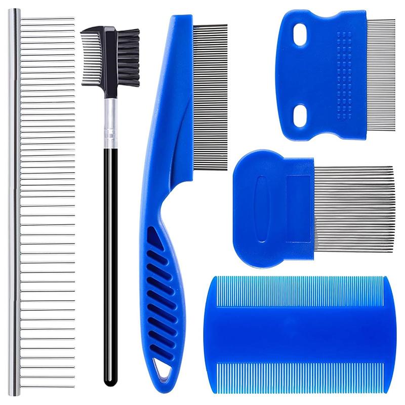 8Pcs/Set Flea Comb Cat Grooming Comb Set Removes Mucus And Crust Small Lice Flea Combs Cats Supplies Pet Comb