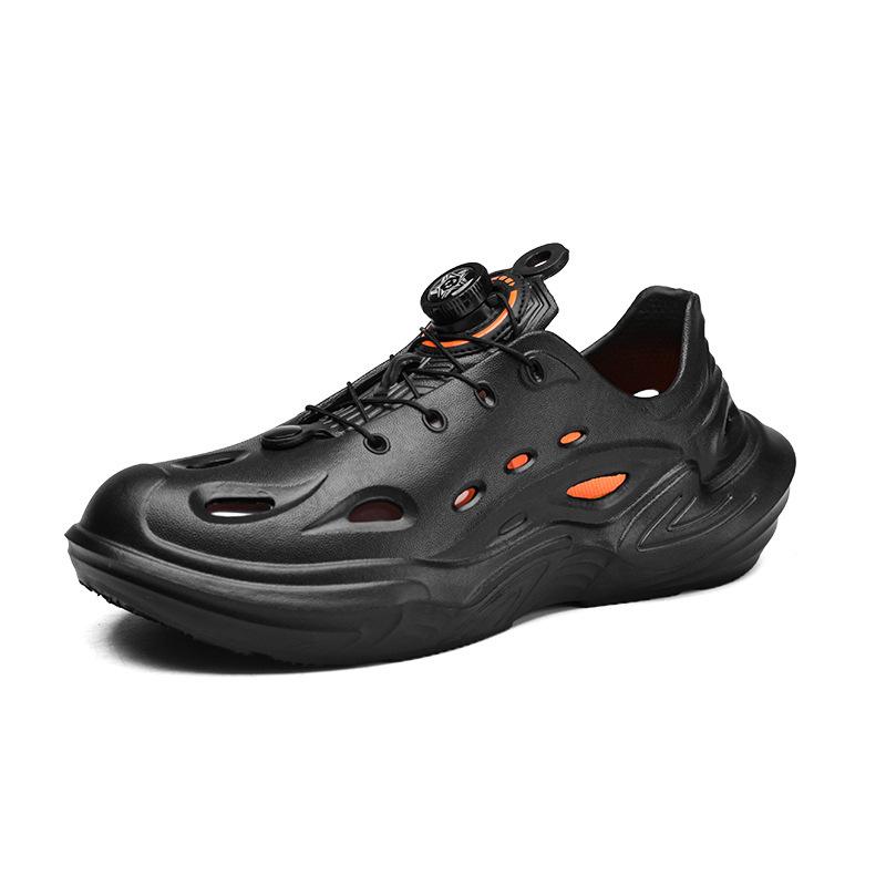 2024 Rotating Button Hole Shoes Men's Summer Wear Thick-soled Bag Head Beach Travel Outdoor Non-slip Cool Slippers