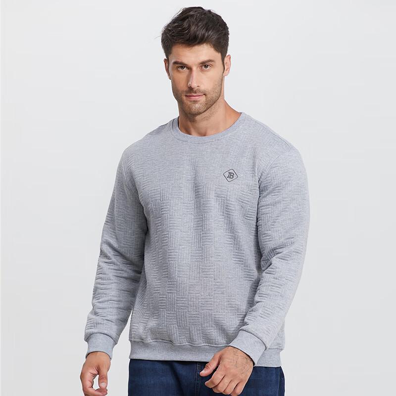 Dibenze Men's Plus Size Loose Round Neck Sweatshirt