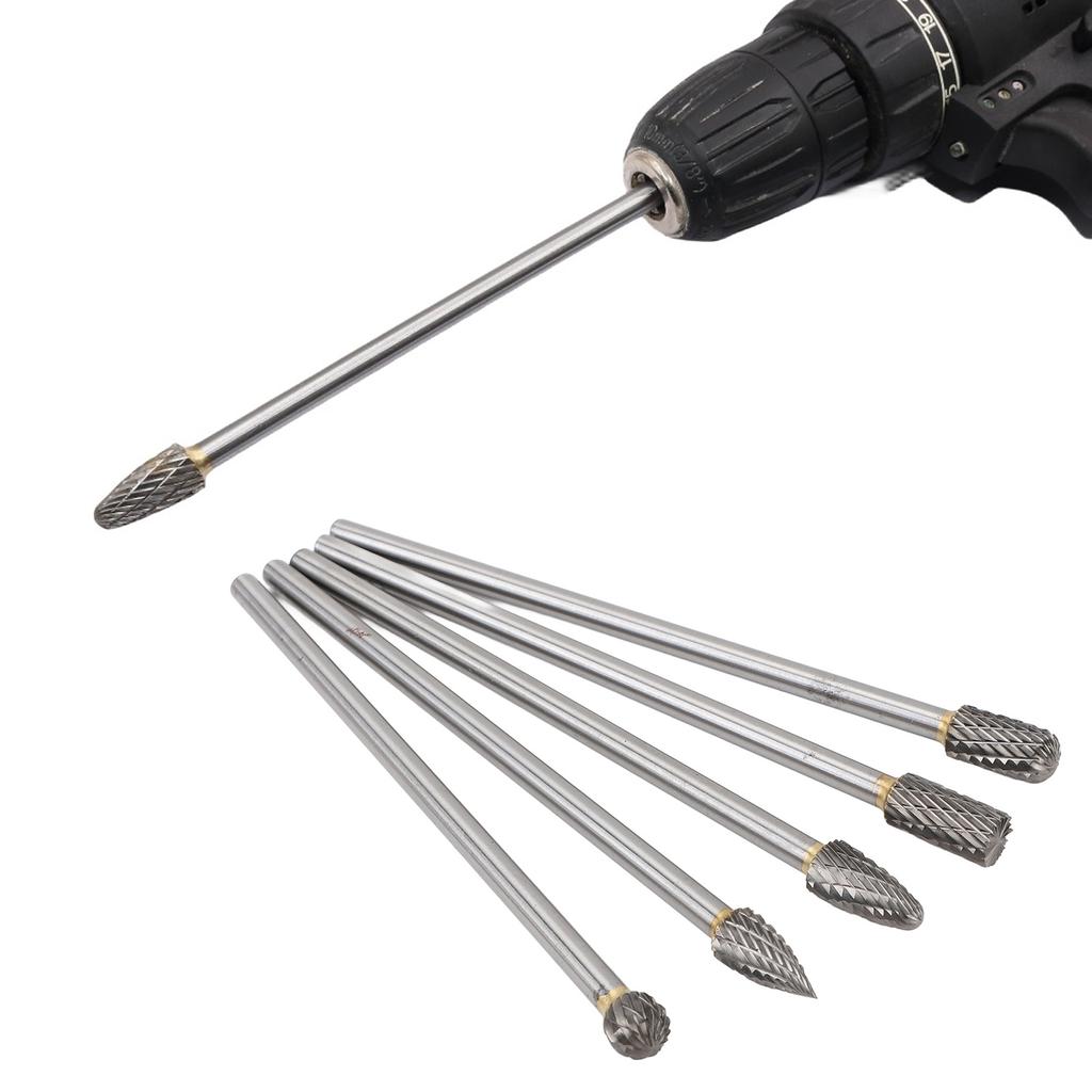 5pcs   Tool Carbide Burr Set 150mm Double Grain   Handle Alloy Impeller Polishing Tool for Chamfering Grinding Engraving