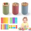 Counting Montessori Toys Wooden Stick Matching Games Color Sorting Cup Preschool Learning Education Toys for Kids Girls Boys