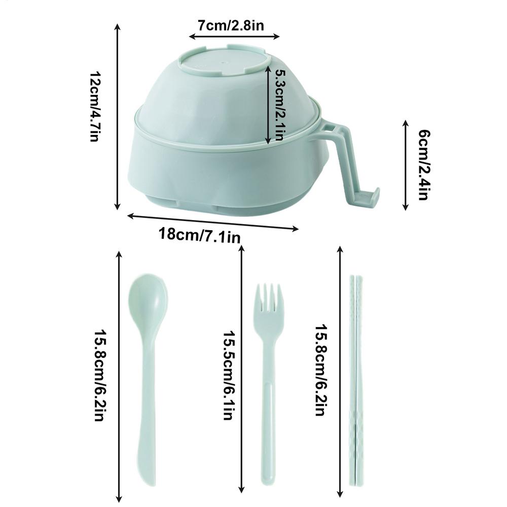 Ramen Cooker Bowl Set Large Capacity Instant Noodles Bowl 6X Rapid Ramen Noodle Bowl PP With Lid Chopsticks Spoons Fork For Soup