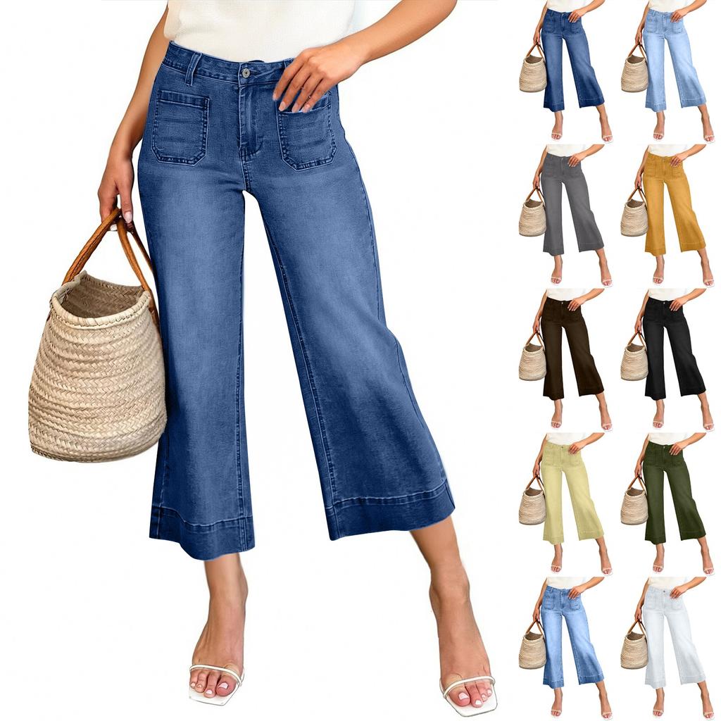 Women's Straight Pants Fashion Casual Pants Nine Point Harlan Pants