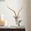 Creative Antelope Statue Handicrafts Ornaments Desk Decoration Transparent Antelope Sculpture Glass Base Room Aesthetic Decor