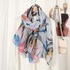 Fashionable New Bali Yarn Tip Leaf Long Scarf Spring  Summer and Autumn Versatile Printed Breathable Scarf Thin Shawl Headscarf