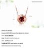 Women's Four-Leaf Clover Necklace, 925 Silver with Natural Red Garnet Choker Jewelry